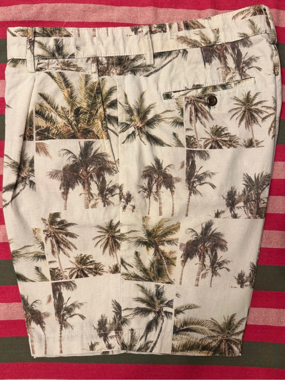 Banana Republic Khaki Shorts with Palm-Print Waistband